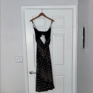 Free People Black and Cream Backless Dress